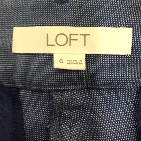 Loft The Perfect Straight Blue Cropped Pants Size 6 NEW - Picture 5 of 7